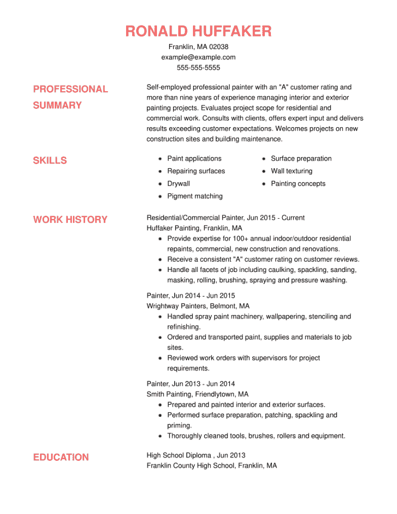 resume help for job description
